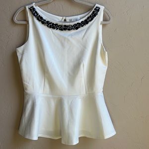 Peplum Tank Off White/Cream